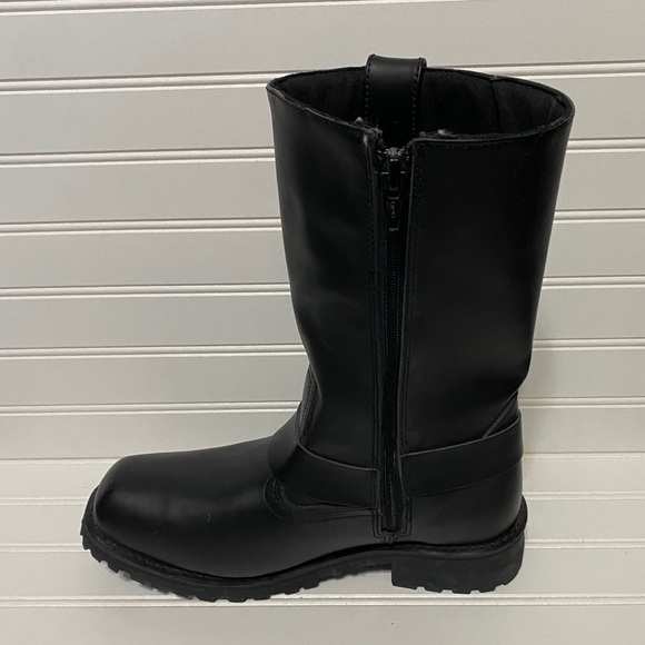 M-BOSS Black Leather Classic 12" Motorcycle Harness Riding Boots Mens Size 10.5 - Picture 4 of 12